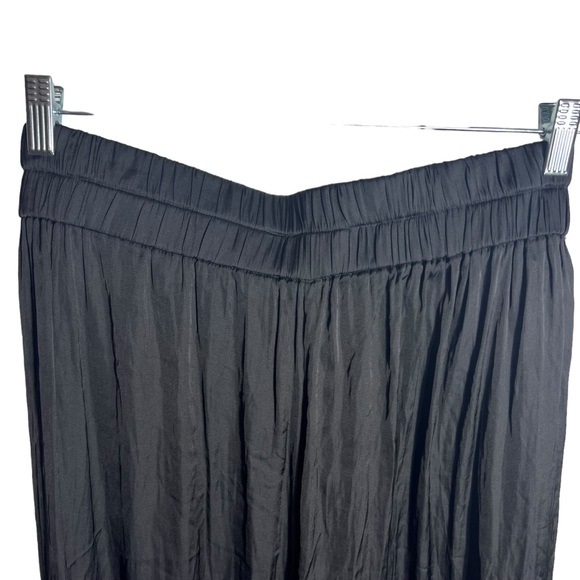 Mango Suit Black Satin Wide Leg Pants, NWT, Large - Picture 5 of 7